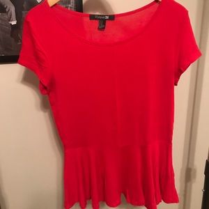 Forever 21 Red Peplum Blouse